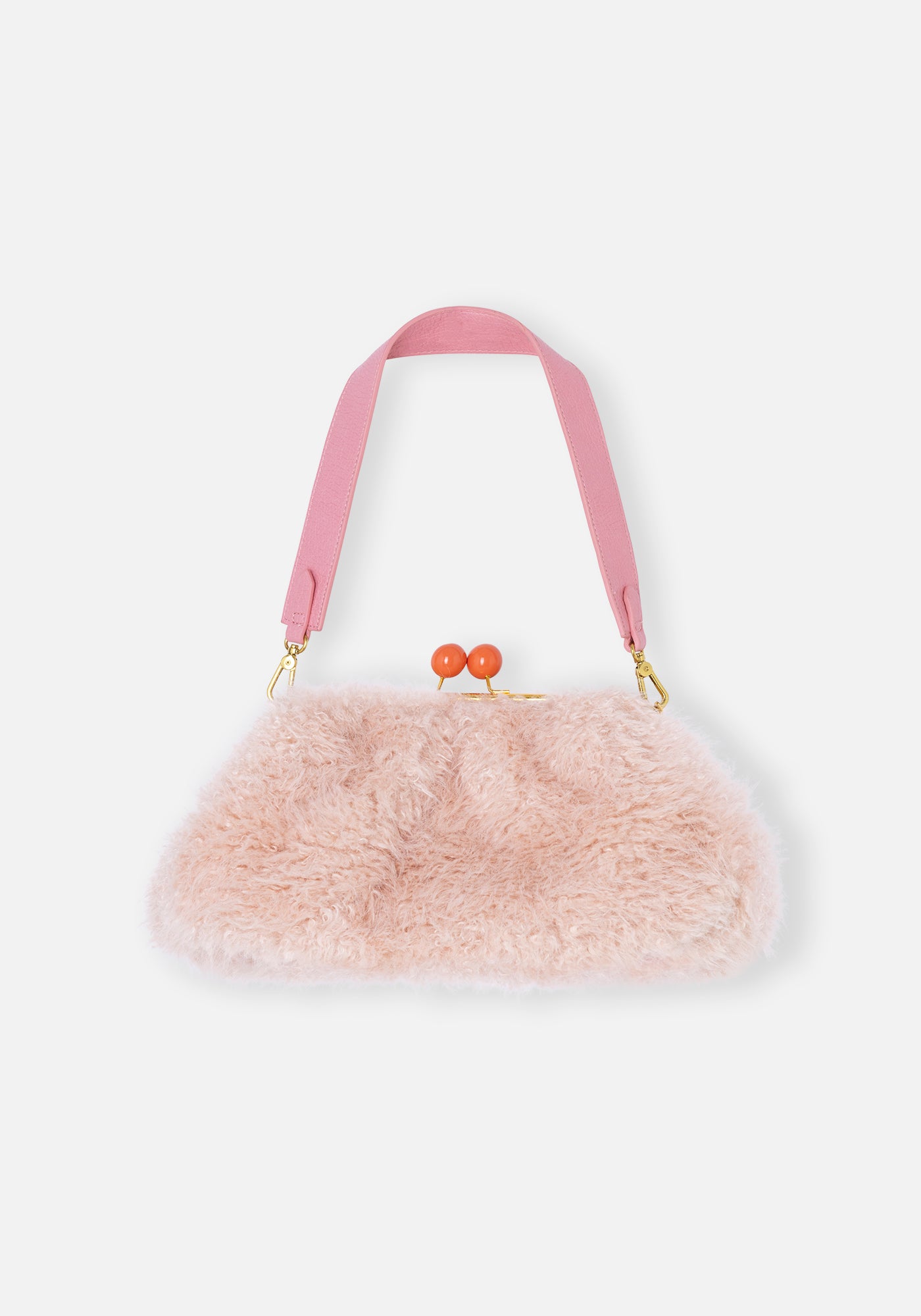 Maxi Pink Fur Clutch