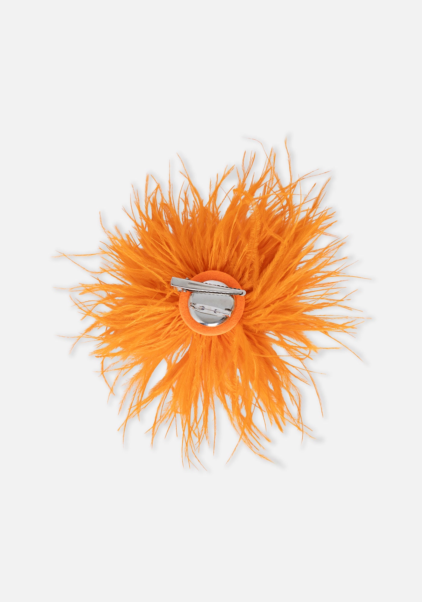 Pompon Brosche Orange