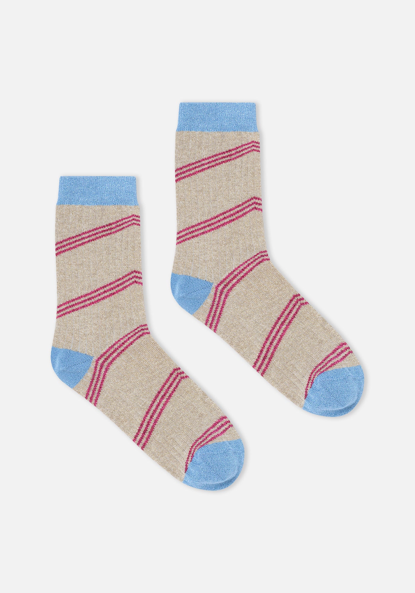 Beige Lurex Colajet Socks