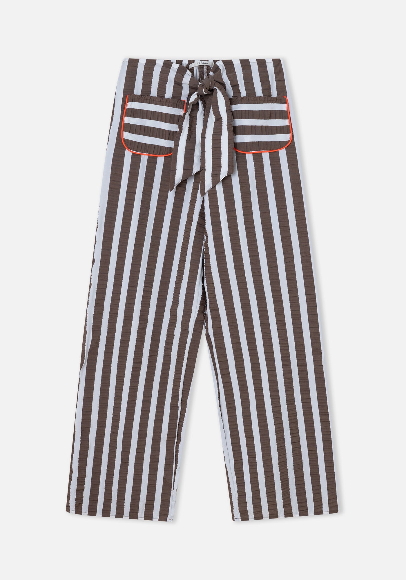 Pantalon Nœud Rayé Marron