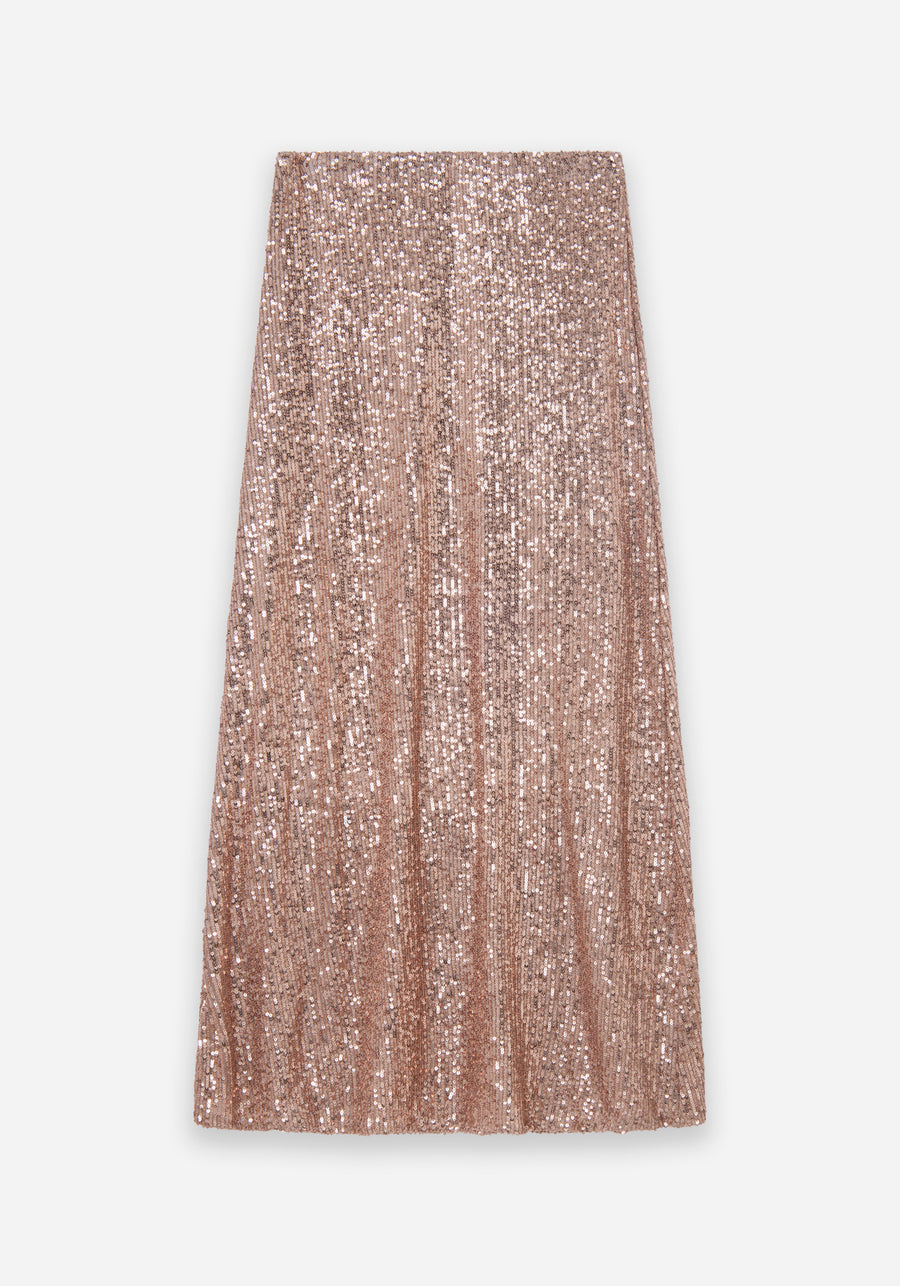 Sequin skirt outlet champagne