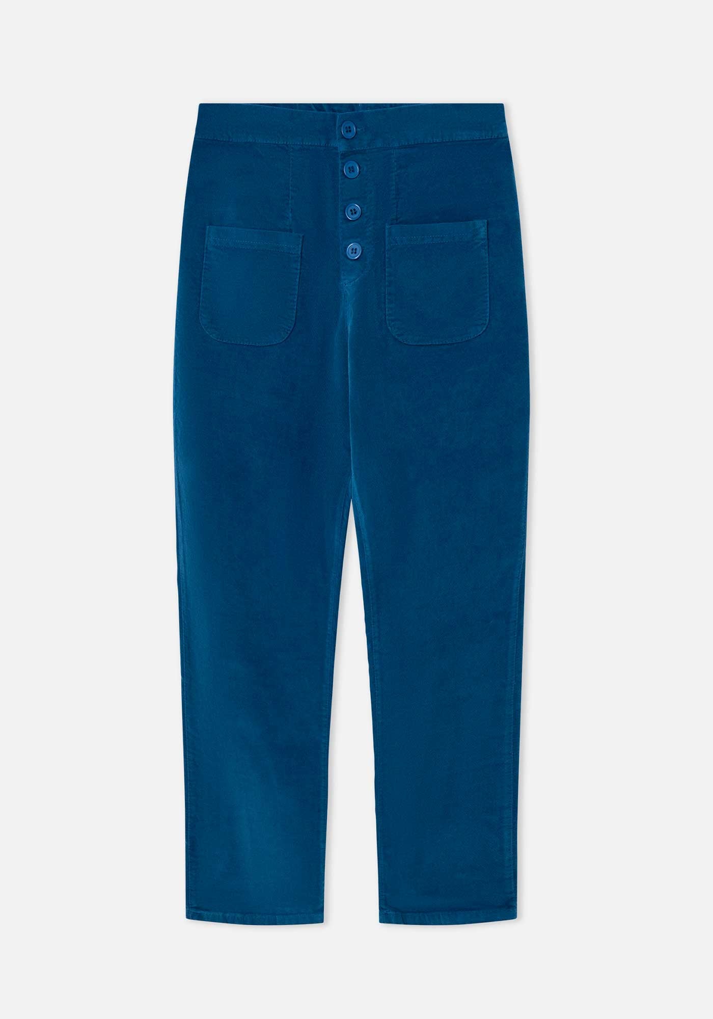 Pantalón Flow Terciopelo Azul Marino