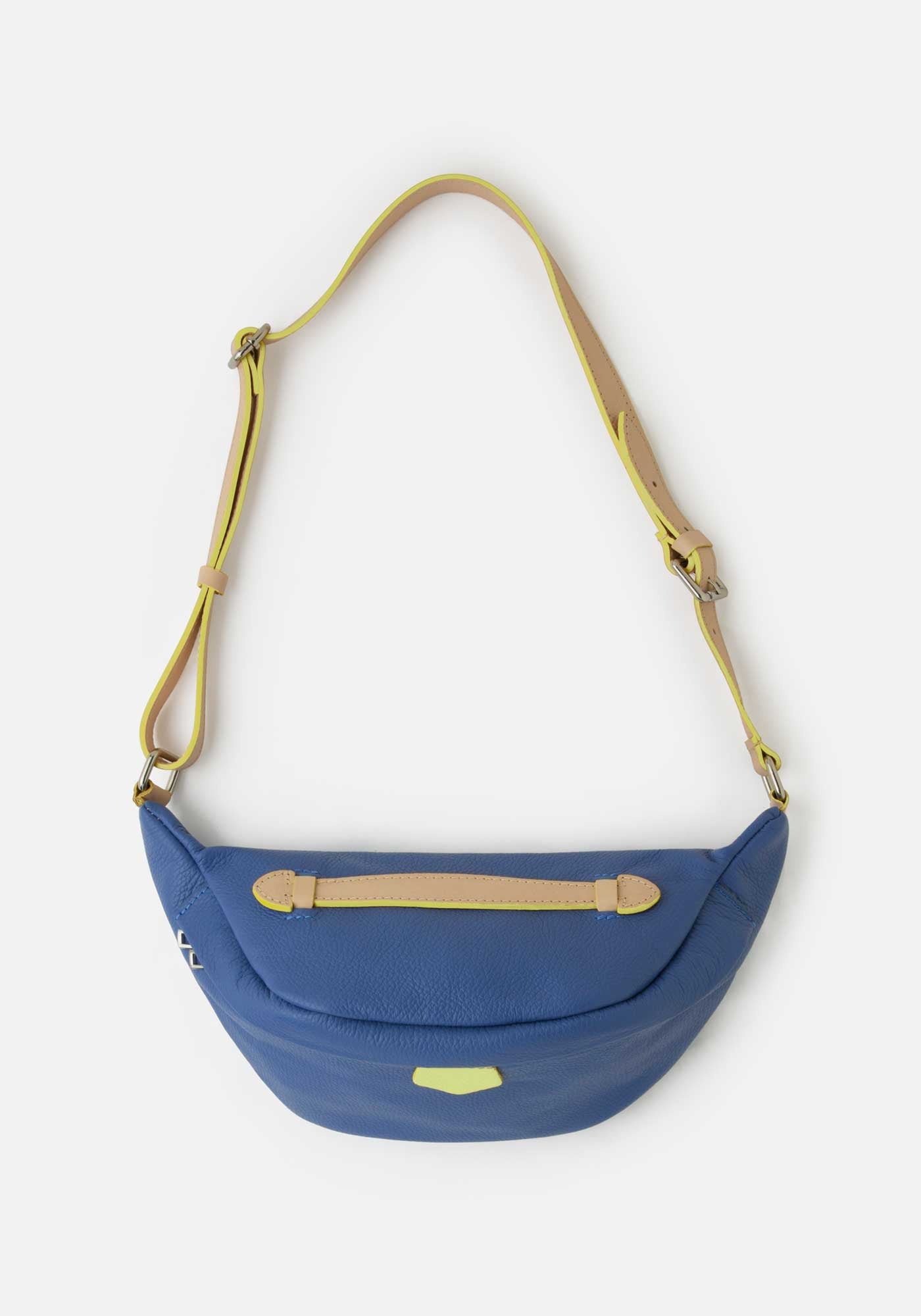 Blue Leather Fanny Pack