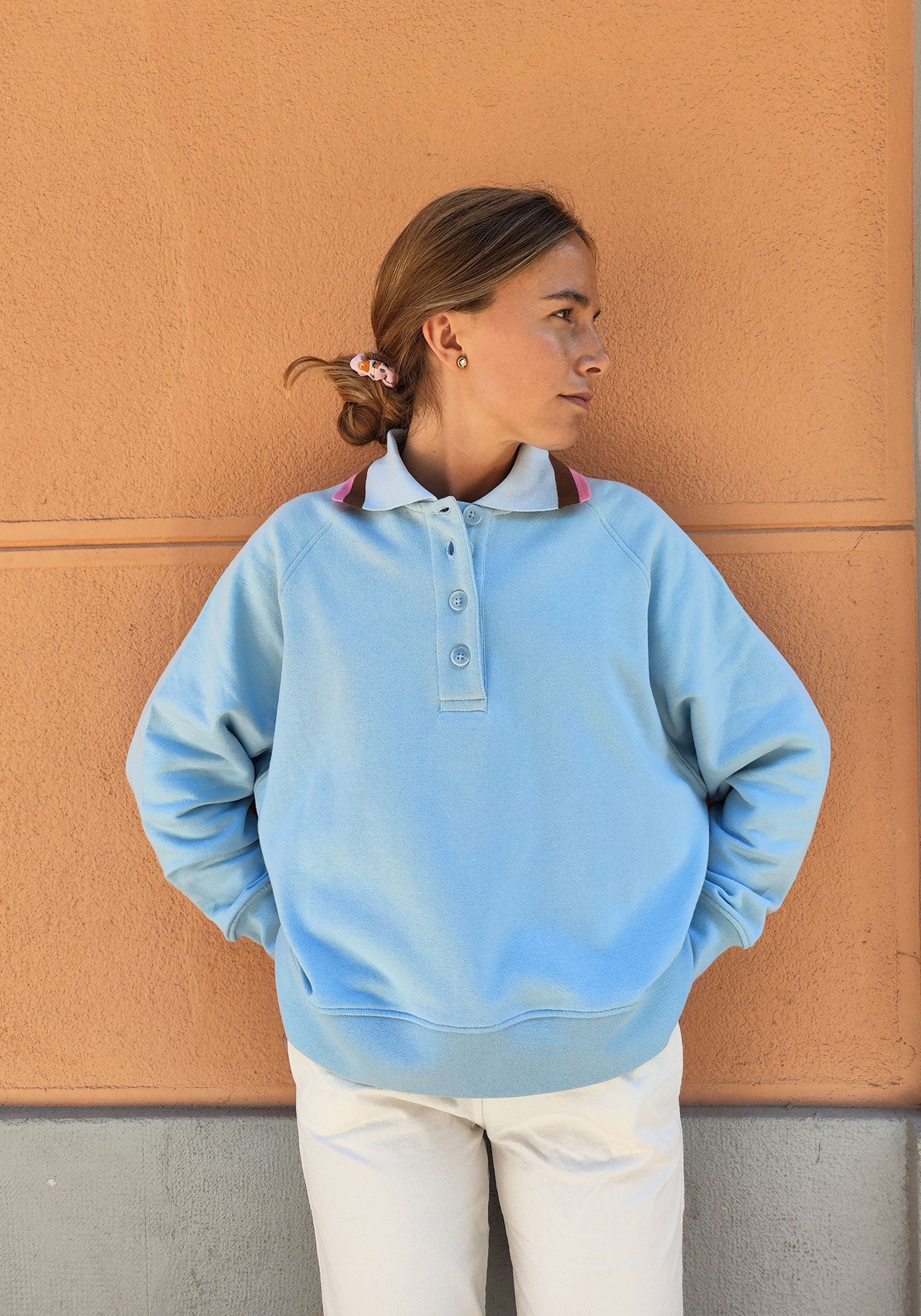 Sky Blue Polo Sweatshirt